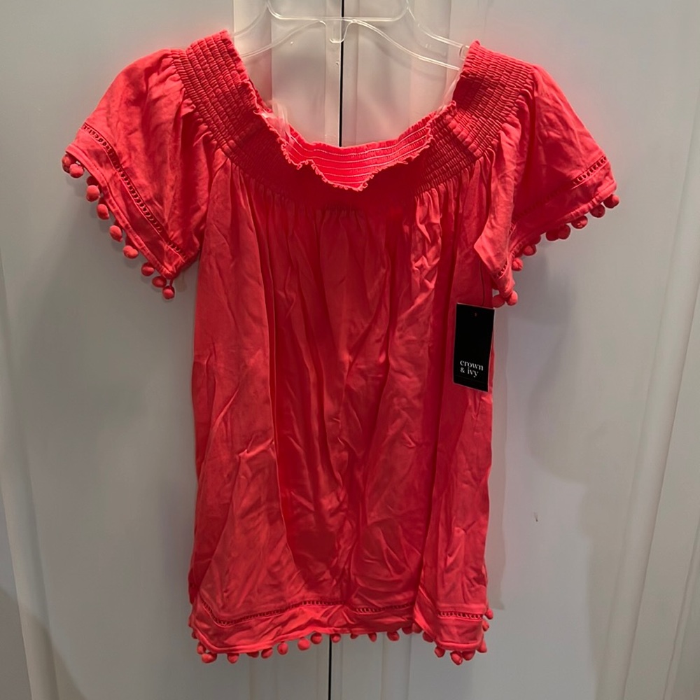 NWT Crown & Ivy Coral Reef Tropicana Size M